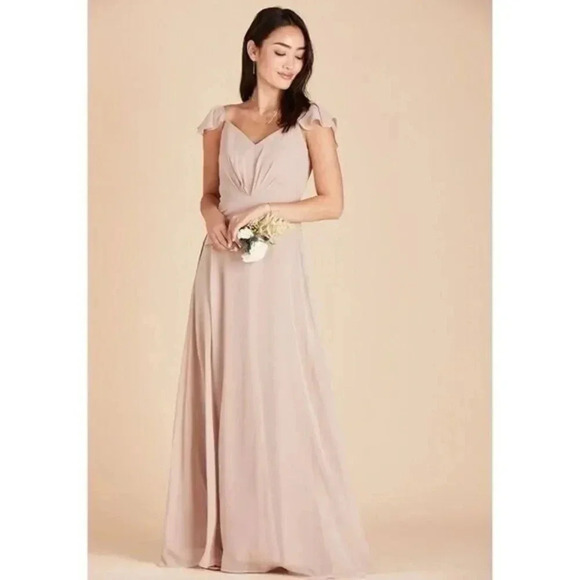 Birdy Grey Kae Pale Blush Pink Bridesmaid Convertible Maxi Formal Gown M - Picture 1 of 6